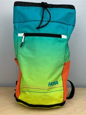 Hoka One One Ocean Mist Gradient Field Backpack Shoe Bag Cinch Top Drawstring